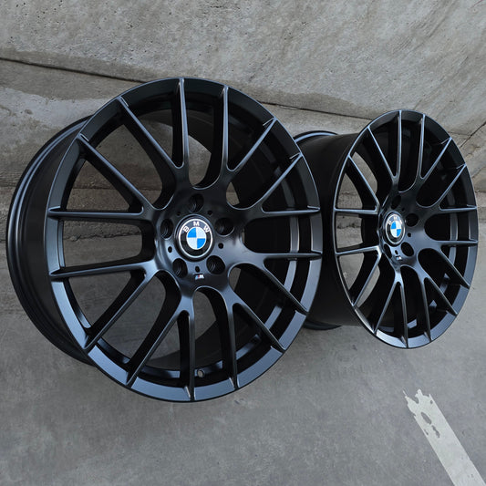 SET DE 4 LLANTAS BMW MIRAMAR ASIMÉTRICAS. Aro-19-5x120. Color Negro Mate. (725).