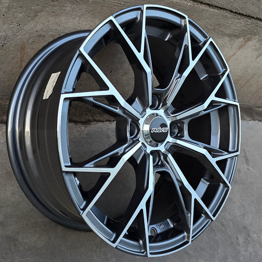 SET DE 4 LLANTAS RAYS. Color Cromada Fondo Grafito. Aro 15-4x100. (SUPERSPEED)