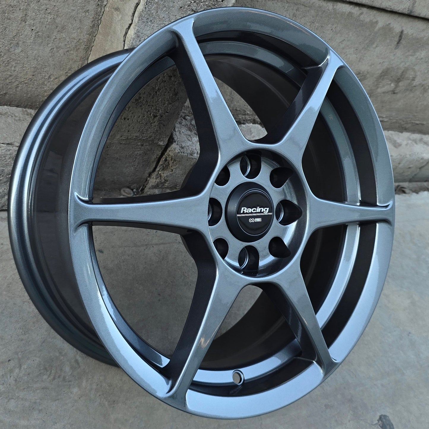 SET DE 4 LLANTAS P1. Aro 15 - 4x100, 4x108. Doble Apernadura. Color Grafito. (P1)
