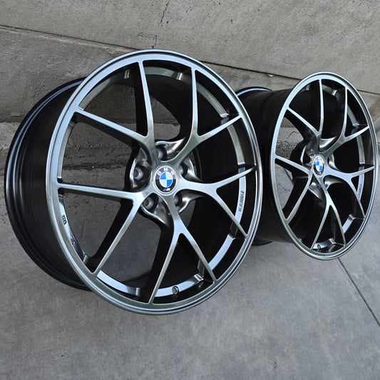 SET DE 4 LLANTAS BMW * ASIMETRICA. Aro 19 - 5x112. Color Grafito Metalizado (A282 A283)