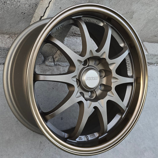 SET DE 4 LLANTAS RAYS Aro 15-4x100, 4x114 .Color Bronce .(DX136)