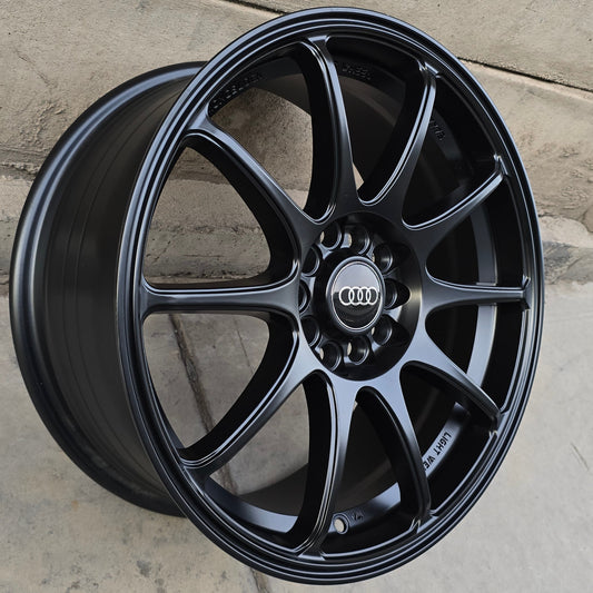 SET DE 4 LLANTAS AUDI *. Aro 17 - 5x112, 5x114. Doble apernadura. Color Negro. (17CJA138E)