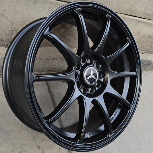 SET DE 4 LLANTAS MERCEDES *. Aro 17 - 5x112, 5x114. Doble apernadura. Color Negro. (17CJA138E)