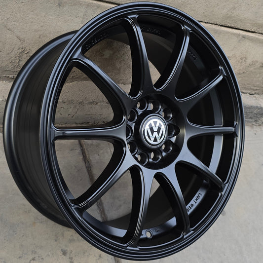 SET DE 4 LLANTAS VOLKSWAGEN *. Aro 17 - 5x112, 5x114. Doble apernadura. Color Negro. (17CJA138E)