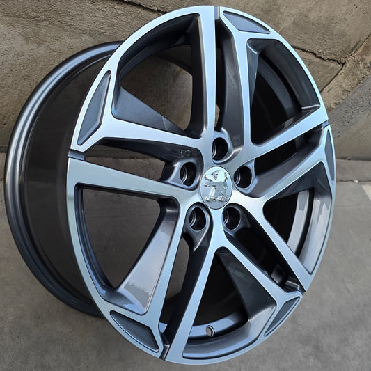 SET DE 4 LLANTAS PEUGEOT. Aro 17 - 5x108. Color Cromado Fondo Grafito. (PEUGEOT5373)