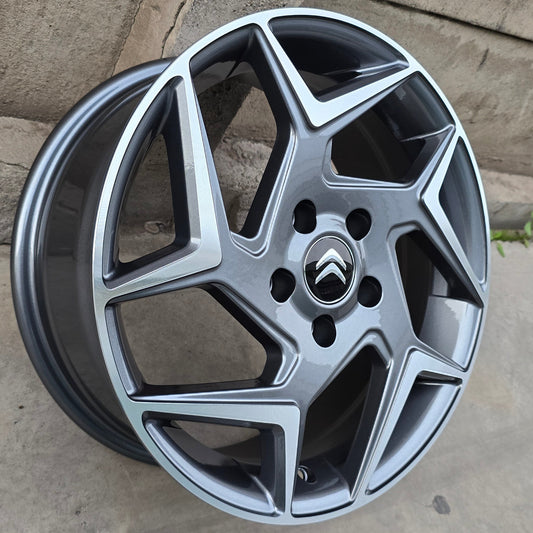 SET DE 4 LLANTAS CITROEN Color Cromado Fondo Grafito. Aro 16 - 5x108. (CITROEN5379)