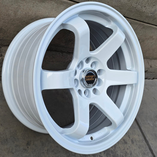 SET DE 4  LLANTAS VOLK TE37 *. Aro 16 - 5x100, 5x114. Doble Apernadura. Color Blanco. (6003)
