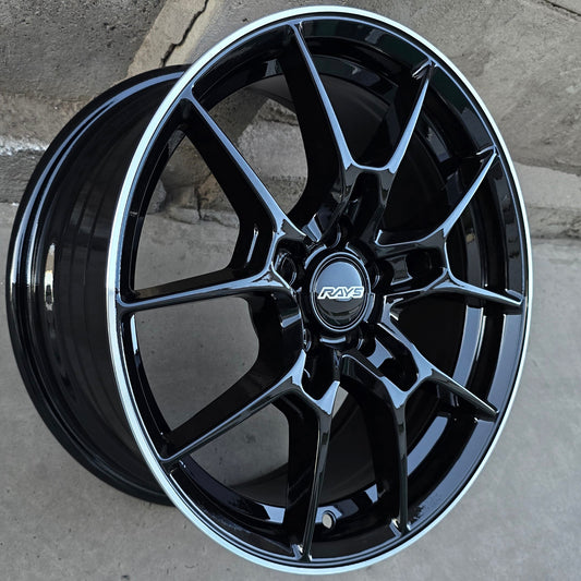 SET DE 4 LLANTAS RAYS Color Negro. Aro 16 - 5x100. Color Negro Mate. (G025)