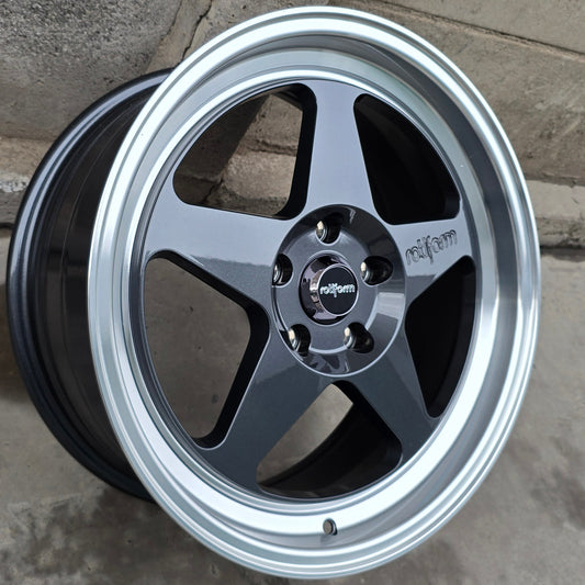 SET DE 4 LLANTAS ROTIFORM COLOR Grafito Aro Cromado. Aro 18 - 5x114 (RGW5037FF)