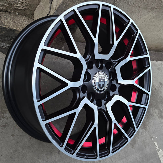 SET DE 4 LLANTAS HRE. Aro 15 - 5x100, 5x114. Doble Apernadura. Color Cromado Fondo Negro. (STORM)