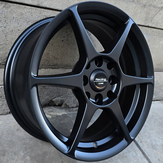SET DE 4 LLANTAS P1. Aro 15 - 4x100, 4x114. Doble Apernadura. Color Negro Mate. (P1)
