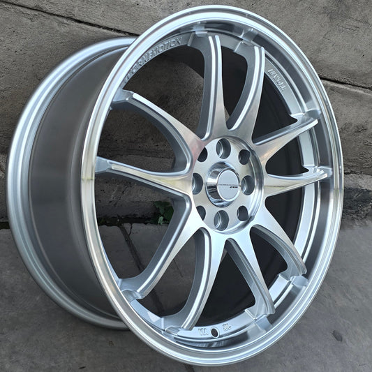 SET DE 4 LLANTAS WORK EMOTION. Aro 17 - 4x100, 4x114. Doble Apernadura. Color Plateado (WTM-W1)