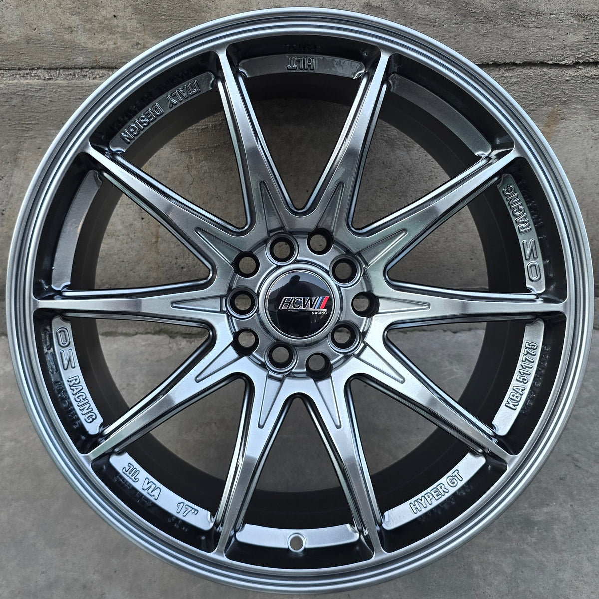 SET DE 4 LLANTAS Color Grafito Metalizado. Aro 17- 5x100, 5x114. Doble apernadura. (DX424)
