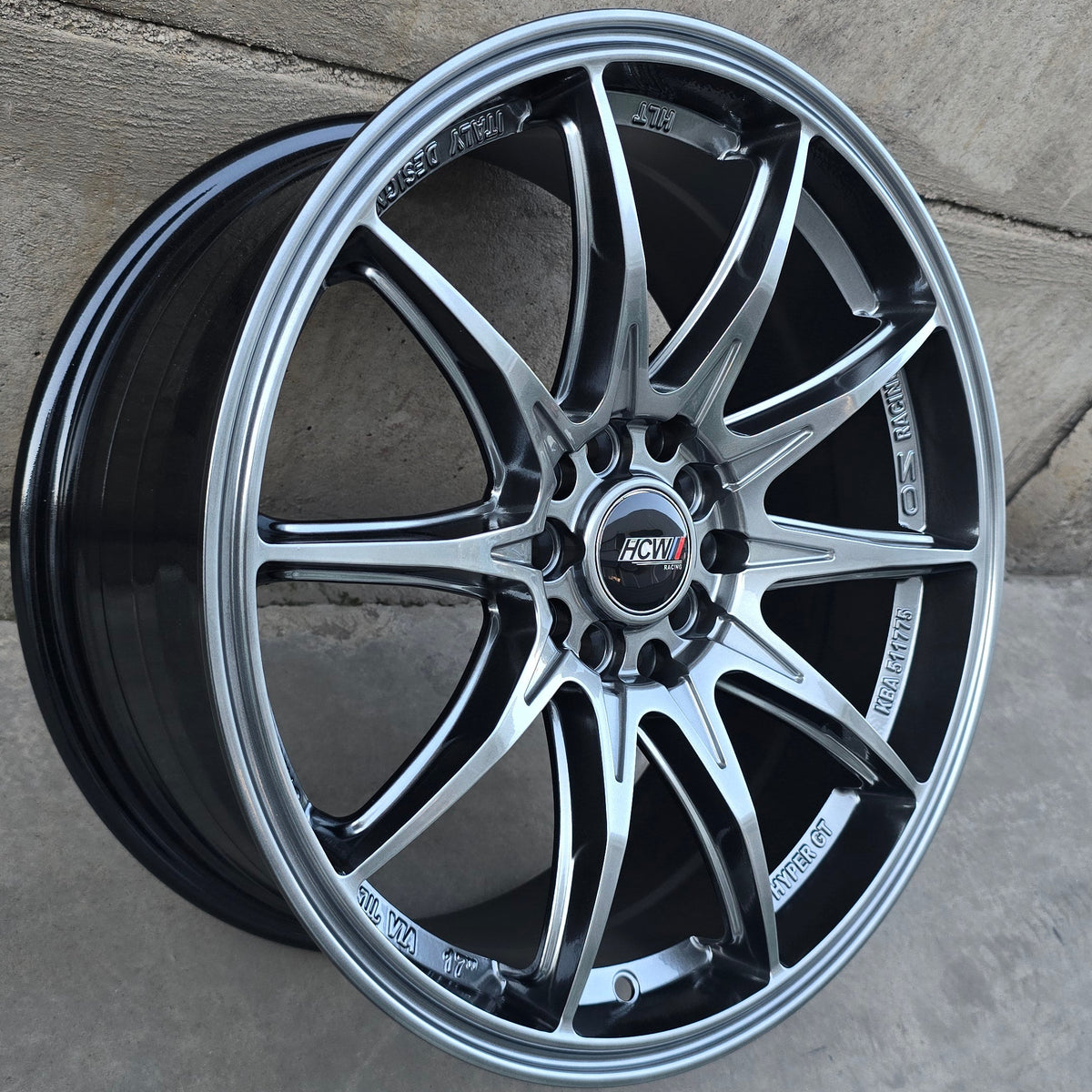 SET DE 4 LLANTAS Color Grafito Metalizado. Aro 17- 5x100, 5x114. Doble apernadura. (DX424)