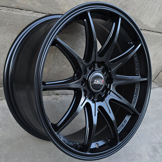SET DE 4 LLANTAS Color Negro Mate. Aro 17- 5x100, 5x114. Doble apernadura. (DX424)