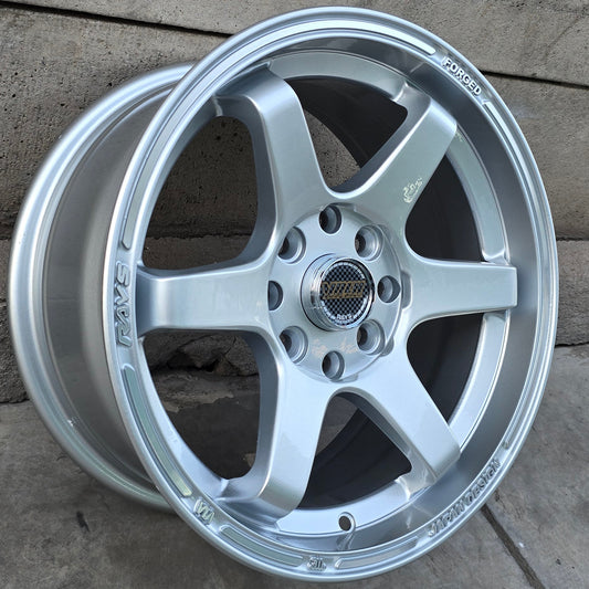SET DE 4 LLANTAS VOLK TE37. Aro 15 - 4x108, 4x114. Doble Apernadura. Color Plateado. (617)