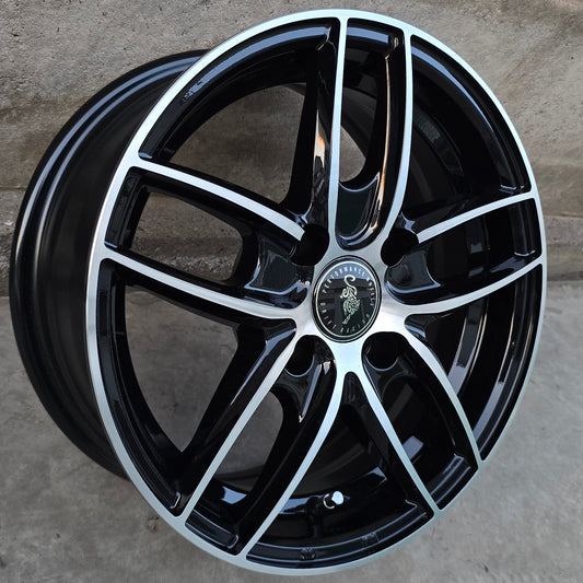 SET DE 4 LLANTAS MODELO 3330. Aro 14-4x108 .Color Cromado Fondo Negro .(3330).
