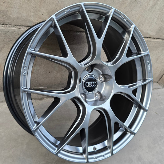 SET DE 4 LLANTAS AUDI *. Aro 19 - 5x112. Color Grafito Metalizado. (ZR-V7)