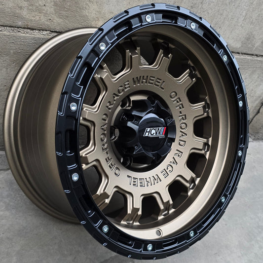 SET DE 4 LLANTAS CAMIONETA. Aro 17-6x139 .Color Bronce Aro Negro .(17C118B)