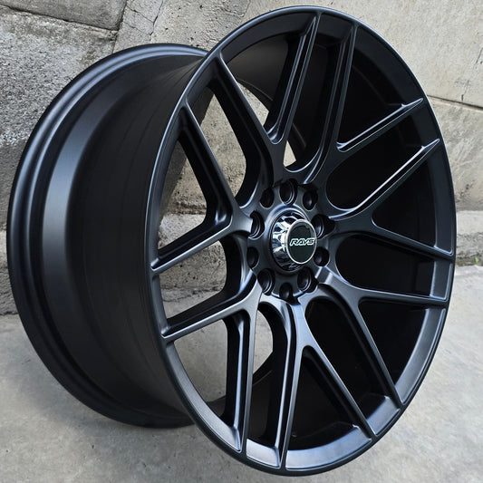 SET DE 4 LLANTAS RAGNO COLOR Negro Mate. Aro 17- 5x108, 5x114. Doble Apernadura (RAGNO)