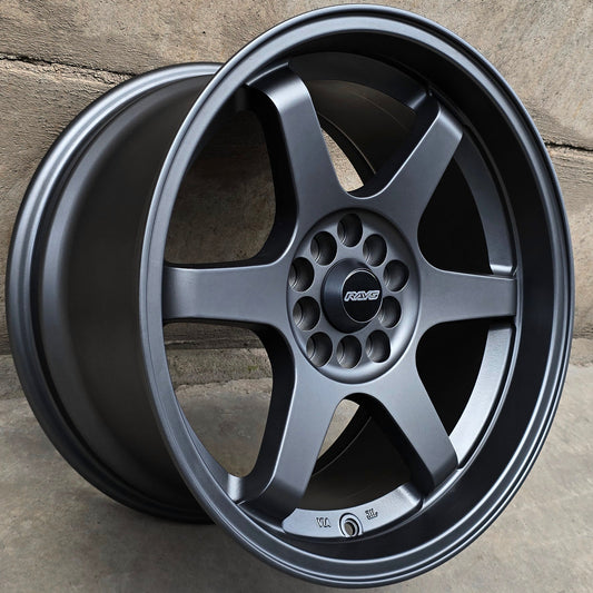 SET DE 4 LLANTAS RAYS. Color Grafito. Aro 17- 5x100, 5x114. Doble apernadura.