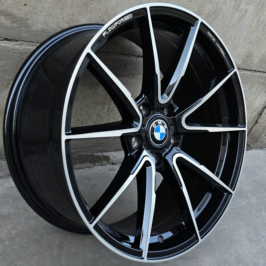 SET DE 4 LLANTAS BMW. Aro 19 - 5x120. Color Cromado Fondo Negro. (FF2070)
