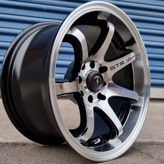 SET DE LLANTAS MODELO  356. Aro 15-4x114, 4x100 .Color Cromado Fondo Negro .(356).