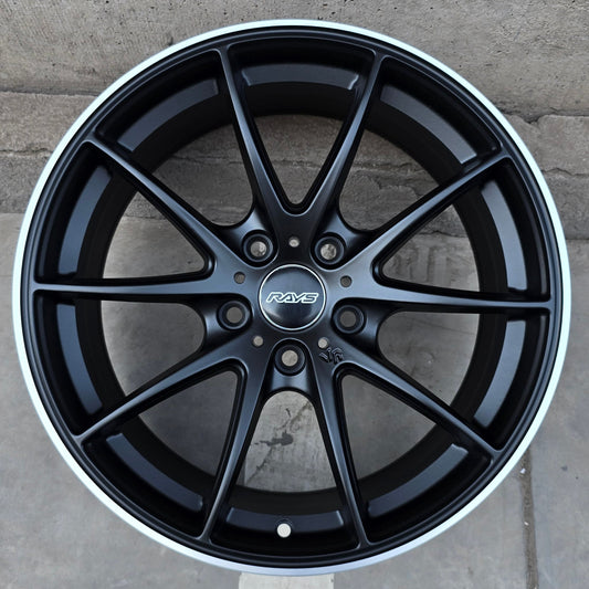 SET DE LLANTAS RAYS COLOR Negro Linea Cromada. Aro 17- 5x112, 5x114 (17RW009B)