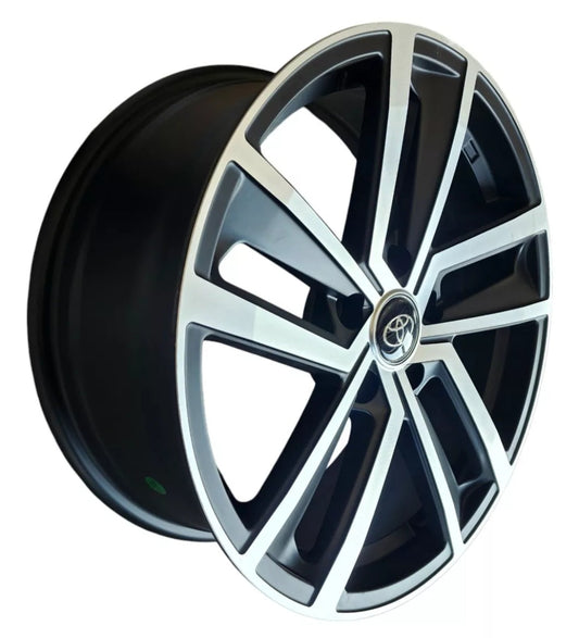 SET DE LLANTAS TOYOTA. Aro 17- 5x114 .Color Cromado Fondo Negro .(TOYOTA7074).