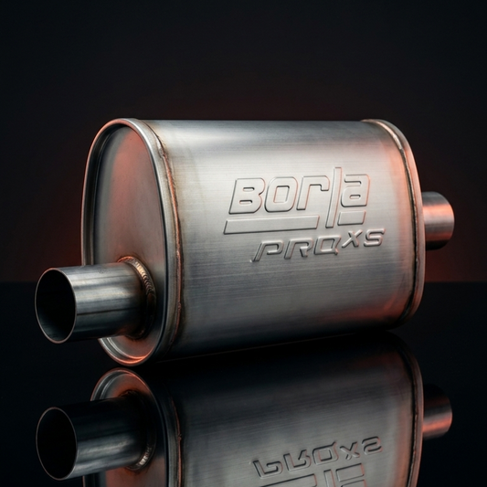 Silenciador de Alto flujo Borla 2.5”x2.5” – Rendimiento y Sonido Deportivo.