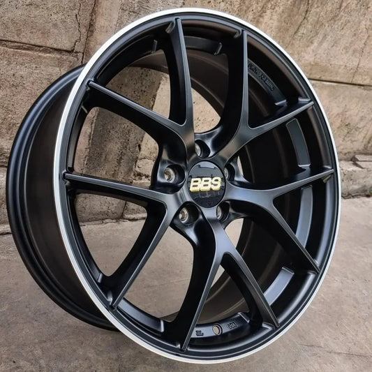 SET DE LLANTAS BBS FIR COLOR Negro Mate Linea Cromada. Aro 18 - 5x120 (889)