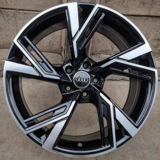 SET DE LLANTAS AUDI COLOR Cromado Fondo Negro. Aro 19 - 5x112. (6105)