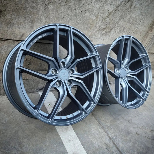 SET DE LLANTAS Z PERFORMANCE. ASIMÉTRICAS. Aro 19 - 5x114. Color Grafito. (370)