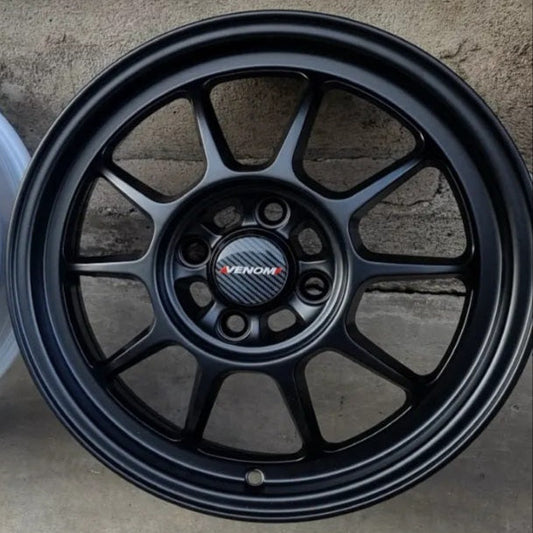 SET DE LLANTAS MODELO VN0. Aro 15-4x100 .Color Negro Mate .(VN0).
