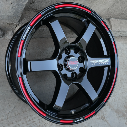 SET DE 4 LLANTAS VOLK TE37. Aro 16 - 4x100, 4x114. Doble Apernadura. Color Negro. (16H6146A)