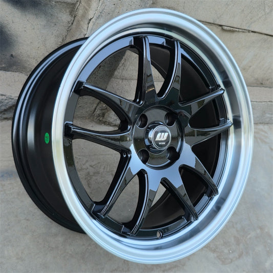 SET DE 4 LLANTAS WORK EMOTION. Aro 16 - 4x100. Color Negro Aro Cromado. (16B6899A)