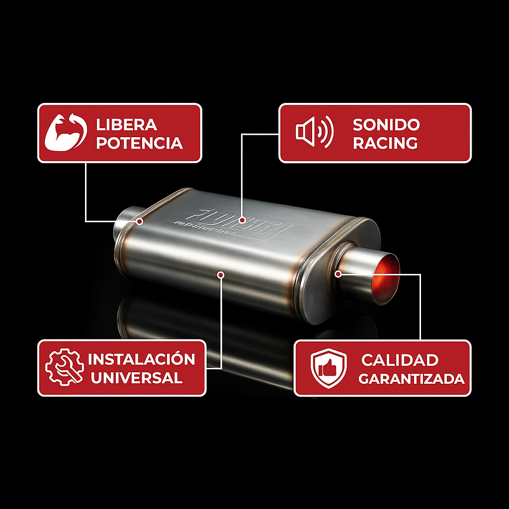 Silenciador de Alto Flujo Flowmaster 3”x3” – Sonido Racing y Potencia Pura. (W300867)