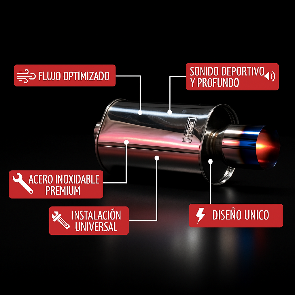 Silenciador de Alto Flujo Greddy 2.5”x4.5” – Potencia, Sonido y Estilo Japonés. (018-63)