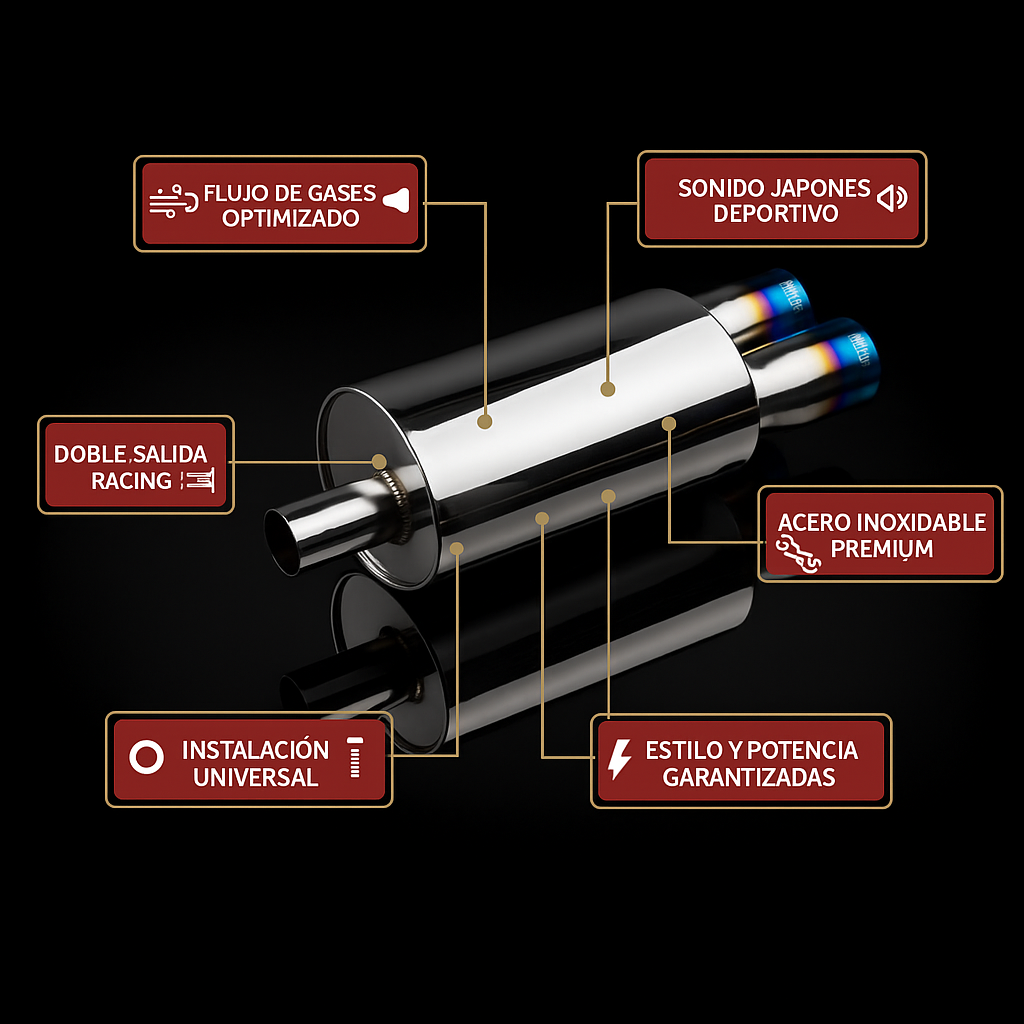 Silenciador de Alto Flujo HKS 2.5”x3” Doble – Potencia y Sonido Japonés. (hks-2,5)