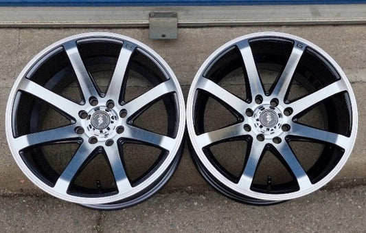SET DE LLANTAS MODELO  3724. Aro 15-4x100, 4x114 .Color Cromado Fondo Negro .(3724).