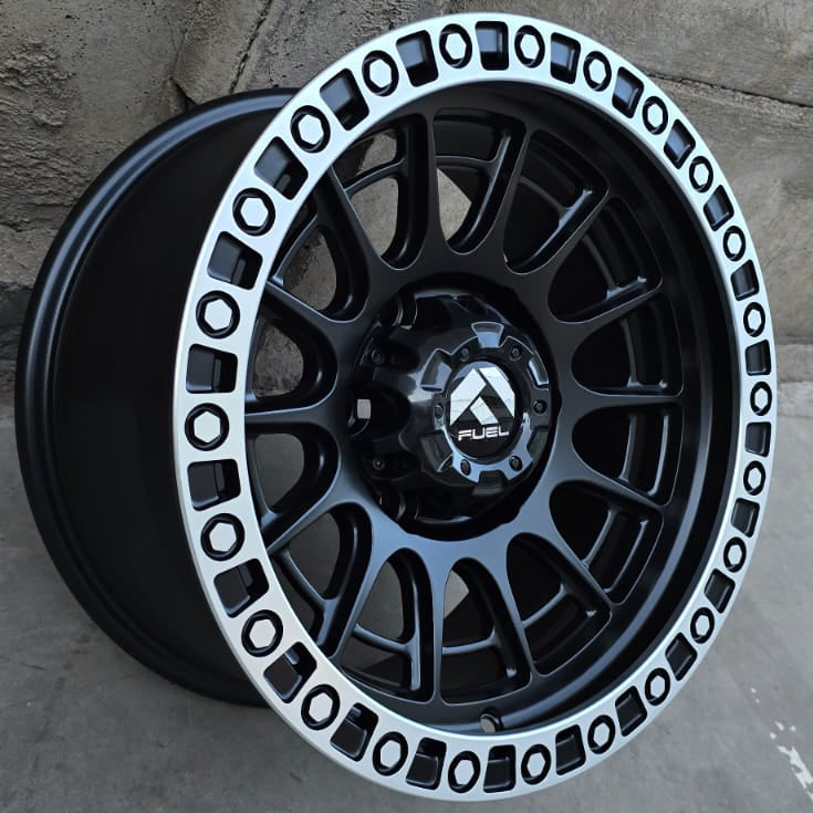 SET DE 4 LLANTAS Aro 16 - 6x139. Color Negro Aro Cromado (DX022)
