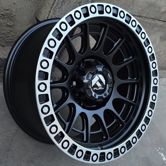 SET DE 4 LLANTAS Aro 16 - 6x139. Color Negro Aro Cromado (DX022)
