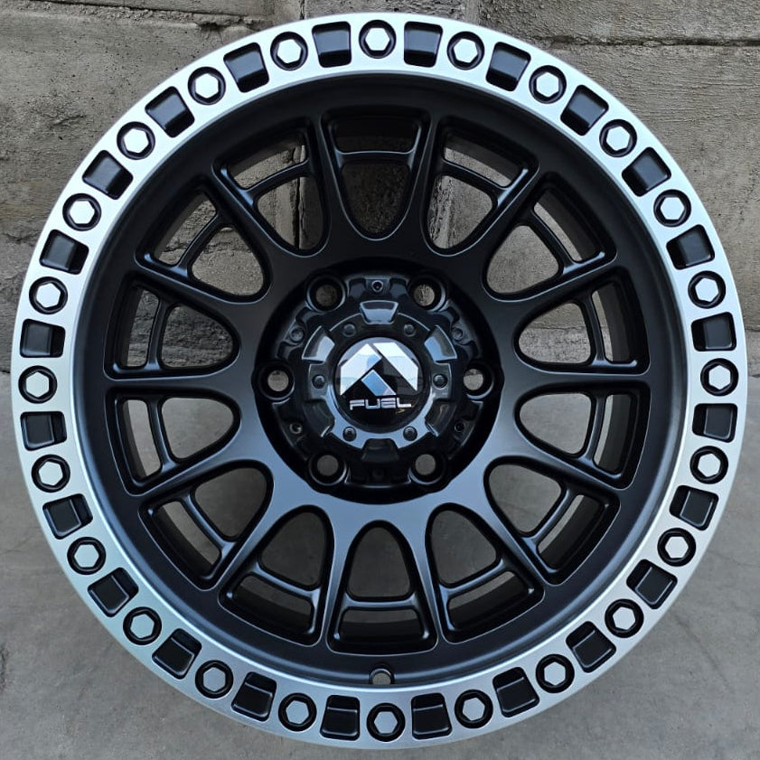 SET DE 4 LLANTAS Aro 16 - 6x139. Color Negro Aro Cromado (DX022)