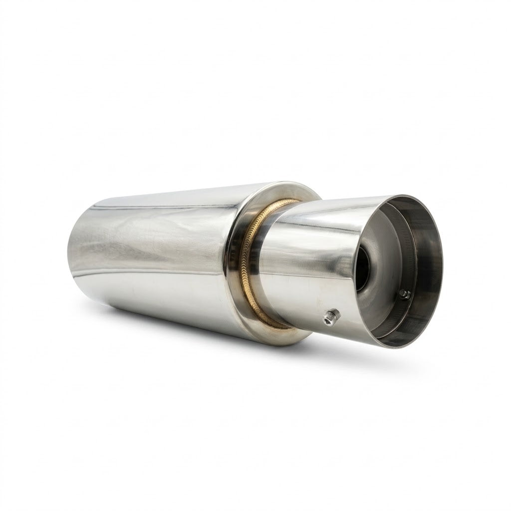 Escape Alto Flujo 3” a 4.5” con Silenciador Desmontable.